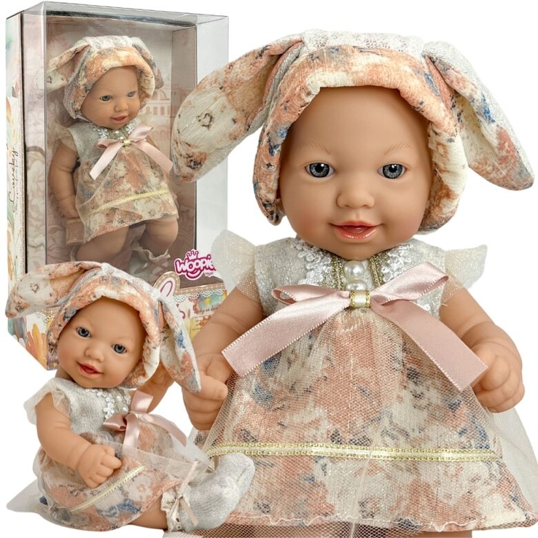 WOOPIE ROYAL Lėlė  „Vintage“ 24 cm – su Suknele ir Triušio Kepuryte 🧸🐰